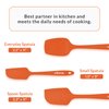 Elihome Chef Series 3 Piece Silicone Spatula Set - 600°F Heat Resistant Non Stick Rubber Kitchen Scraper Spatulas for Cooking, Baking, and Mixing – BPA Free and LFGB Certified Silicone (Orange)