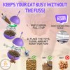 BEGA PET Cat Treat Toy for Indoor Cats - 16.3 '' Cat Interactive & Wand Toy for Bored Adult & Kitten Puzzle Slow Feeder Training Bowl Food Dispenser Track Balls - Christmas & Birthday Gifts (Purple)