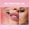 Jolilab Liquid Blush Contour Face Concealer Contouring Highlighter Cream Finish Lip Cheek Duo Long Lasting High Pigment Lightweight Buildable Blush Contour Multi-Use for Lips Cheeks