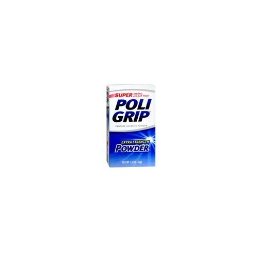 Super Poligrip Denture Adhesive Powder Extra Strength - 1.6 oz (Pack of 3) by Glaxosmithkline Consumer