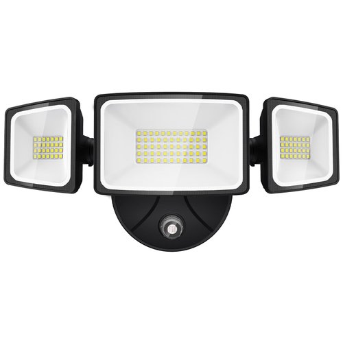 Onforu 60W LED Dusk to Dawn Security Lights, 6000LM Exterior Flood Light, IP65 Waterproof Outdoor 3 Adjustable Heads Photocell Lights Fixture, 6500K White Floodlights for Garage, Patio, Yard