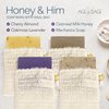 Age of Sage Natural Soap Bar w/Sisal Bag, 4pk Vegan Artisan Soap Set for Women - Honey & Him Scent: Cherry Almond, Oatmeal Milk Honey, Oakmoss Lavender, & Mechanics Soap