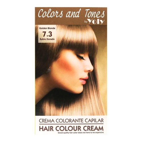 Yoly Color and Tones Permanent Hair Color Cream - 7.3 Golden Blonde - Lush & Shiny Gold Highlights - Lasting Glow - Easy-to-Apply