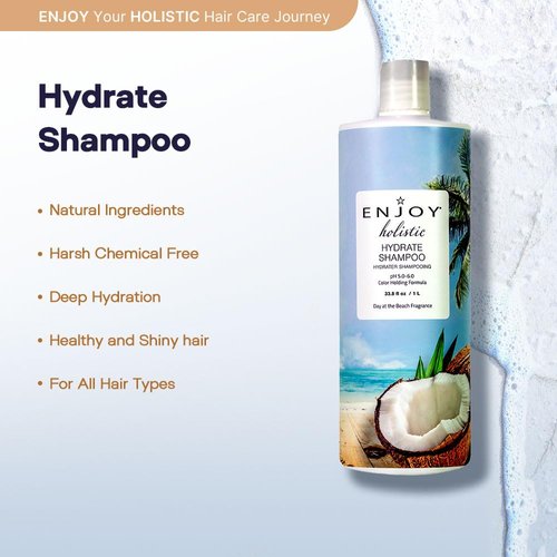ENJOY Holistic Hydrate Shampoo, pH 5.0-6.0, For All Hair Types, Shampoo For Color Treated Hair, Shampoo for Men and Women, Curly Hair Shampoo - 10 Oz.