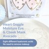 LALARECIPE Avocado Heart-Shaped Collagen Under Eye Masks | Brightening Eye Mask Pads w/Hyaluronic Acid & Niacinamide | Hydrogel Depuffing Under Eye Patches for Dark Circles and Puffiness (Pack of 10)