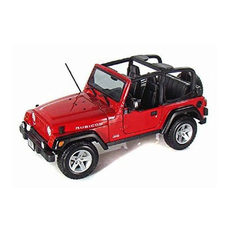 Maisto 2004 Jeep Wrangler Rubicon 1:18 Diecast Model Car, Red