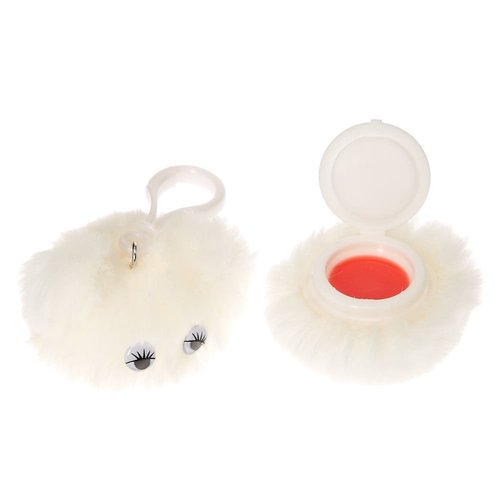 Claire's Girl's White Googly Eyed Pom Bubblegum Flavored Lip Gloss Keyring