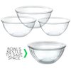 PLASTICPRO Disposable 96 Ounce Round Crystal Clear Plastic Serving Bowls, Party Snack or Salad Bowl, Chip Bowls, Snack Bowls, Candy Dish, Salad Container Pack of 4