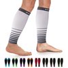 NEWZILL Compression Calf Sleeves (20-30mmHg) for Men & Women - Perfect Option to Our Compression Socks - for Running, Shin Splint, Medical, Travel, Nursing, Cycling (S/M, i-White/Grey)