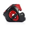 Fairtex HG13 Genuine Leather Boxing Headgear - MMA & Muay Thai Protection with Adjustable Straps and Multi-Layered Shock Absorption - Ideal for Boxing, Sparring, and Martial Arts(Black/Red/Medium)