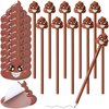 Dunzoom 24 Pcs Funny Farting Poop Pencil with Eraser Topper and Poop Sticky Notes Christmas Gag Gifts for Coworkers Office School Xmas Presents