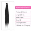 Thin Dreadlock Extensions 24 Inch 20 Strands Soft Natural Black 0.6 cm Width Hair Loc Extensions Reggae Style Hair Crochet Braiding Hair for Women and Men