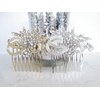 Generic Gold or silver crystal flower hair comb barrette clip bridal clip bridal (Primary color: Silver)