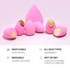 AOA STUDIO Collection MiNi Makeup Sponge Set Blender Latex Free and High-definition of 6 For Powder Cream Liquid, Super Soft Wonder Beauty Cosmetic 3 Tear Drop + Beveled Shape (Pink)