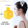 RC ROCHE ORNAMENT 6 Pcs Womens Stylish Rose Dome Comb Clamp Shell Plastic No Slip Strong Secure Grip Side Slide Bun Maker Beauty Accessory Hair Clip, Medium Jelly Candy Multicolor