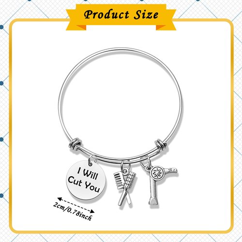 Jielahua Hair Stylist Bracelet Hairdresser Gifts for Salon Hair Barber Gifts Thank You Bracelet for Women Bracelet Gifts for Hairdresser Stylist Cosmetology Graduation Gifts Christmas Birthday Gifts