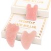 Gua Sha Facial Tools Set of 3 Guasha Massage Tool Rose Quartz Gua Sha Scraping Tool for Face,Neck, Eyes and Body,Jade Stone Guasha Board Pack of 3 (Pink)