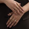 fxmimior Boho Dainty Gold Ring Set Finger Leaf Rings Sets Vintage Snake Knuckle Rings for Women and Girls 8 pcs