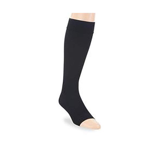 BSN Medical/Jobst 115335 Opaque Compression Hose, Knee High, 15-20 MMHG, Open Toe, Small, Classic Black