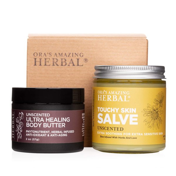 Ora's Amazing Herbal, Eczema Treatment, Touchy Skin Salve, Ultra Healing Body Butter, Organic Calendula for Skin, Herbal Salves, Unscented Skin Care