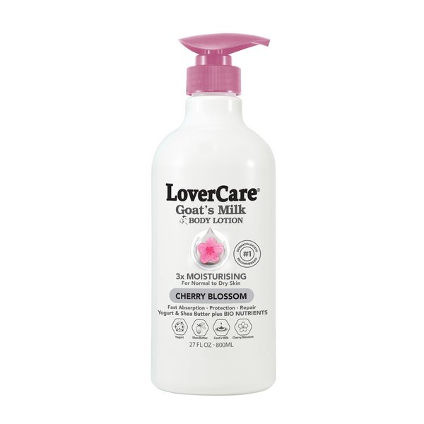 Lovercare Goat Milk Body Lotion for Dry Skin Cherry Blossom 27.05oz (800ml) - Single…