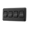 American Technology Components Quad SPST On-Off Switch with Bezel, 12-Volt, for RV, Trailer, Camper (Black)