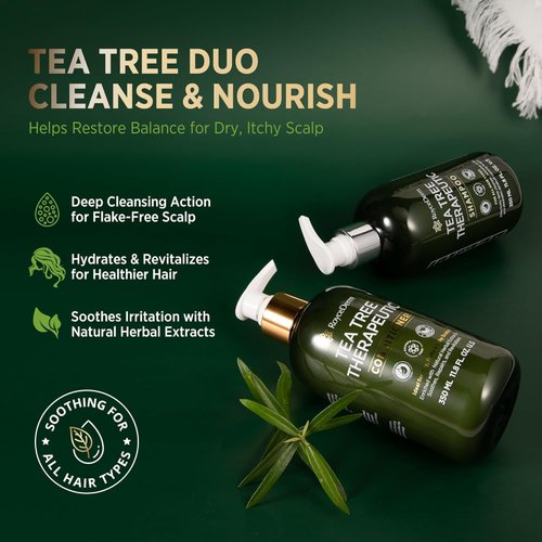 Roycederm Tea Tree Antifungal Shampoo and Conditioner: Complete Scalp Care Solution for Folliculitis, Dry, Itchy, and Flaky Scalp - Infused with Tea Tree Oil, Paraben & Sulfate Free
