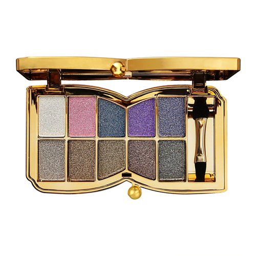 XFEXM Glitter Eyeshadow Palette, 10 Colors Sparkle Shimmer & Matte Eye Shadow Highly Pigmented Waterproof Long Lasting Makeup Set (Color 2)