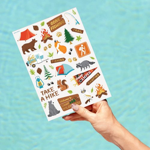 xo, Fetti Camping Party Supplies Temporary Tattoos - 44 Metallic Styles | Outdoor Wilderness Birthday, Forest Animals Favors, Gone Fishing Bday