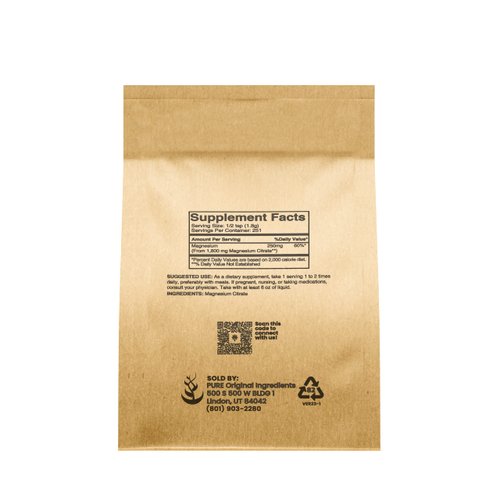 Pure Original Ingredients Magnesium Citrate (1lb) Magnesium Supplement, Unflavored, Dissolves Easily