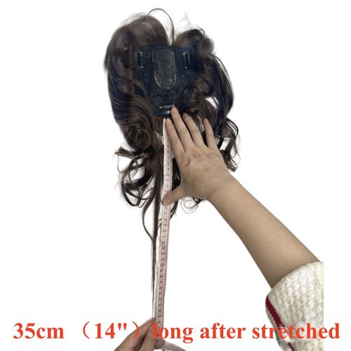 Anemone 14inch Body Wave Human Hair Bangs Wavy Human Hair Toppers Clip In Hair Fringe Hairpieces Natural Brazilian Remy Hair Extensions (1B)