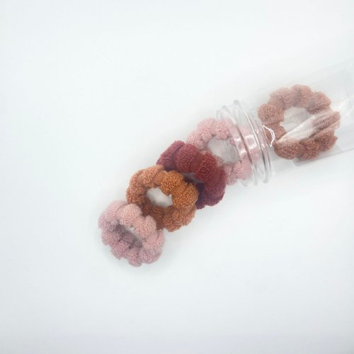 5pcs canned plush style cute meatball hairband women's high elasticity thickened towel ring ponytail hair tie seamless elastic band(JFS)
