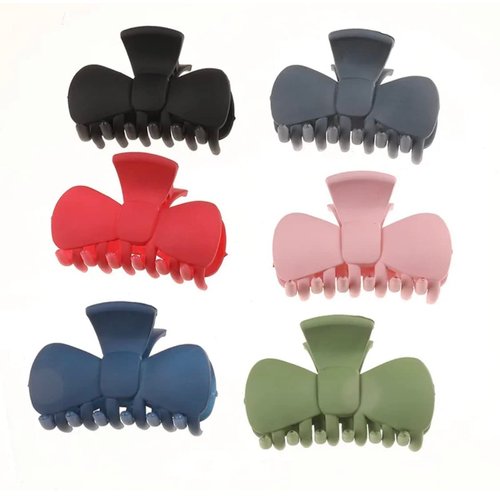 6 Pack - 8 CM Medium Claw Hair Clips for Women, Girls, Toddlers, Baby 5 CM Tall Multiple Colors great for ALL hair type, thick, thin, curly,straight.…