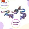 PETBSNVB Three Color 12" 3D Printed Dragon, Articulated Dragon, Crystal Dragon, Dragon Fidget Toy, Home Office Decor Executive Desk Toy (Blue Head)