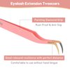 Ms.Queen Lash Tweezers for Eyelash Extensions,Fiber Tip Master Volume Lash Extension Tweezers with Diamond Grip