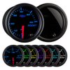 GlowShift Tinted 7 Color 60 PSI Turbo Boost Gauge Kit - Includes Mechanical Hose & Fittings - Black Dial - Smoked Lens - for Diesel Trucks - 2-1/16" 52mm