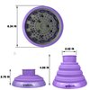 Collapsible Hair Dryer Diffuser,Silicone Dryer Hair Diffuser for Curly Hair- ​​​Lightweight Portable Travel ​Folding Design ​Fit Most Hair Dryers with Nozzle Diameter D-1.57Inch to 1.96 Inch (Purple)