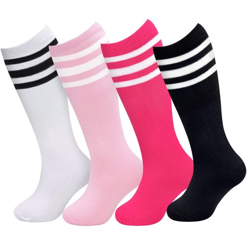 Soccer Socks Youth Soccer Socks Kids 4-6 Toddler Kids Baseball Socks Pink Girls Knee High Socks