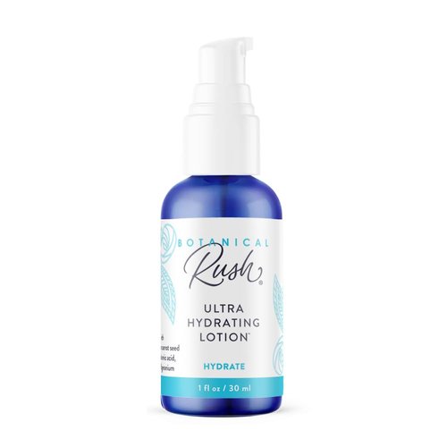 BOTANICAL RUSH Ultra Hydrating Lotion, Made with Rose Water, Carrot Seed Oil, and Geranium Essential Oils which can Revitalize your Dull Skin, Keeping Your Skin Deeply Nourished & Hydrated, 1.0 FL OZ