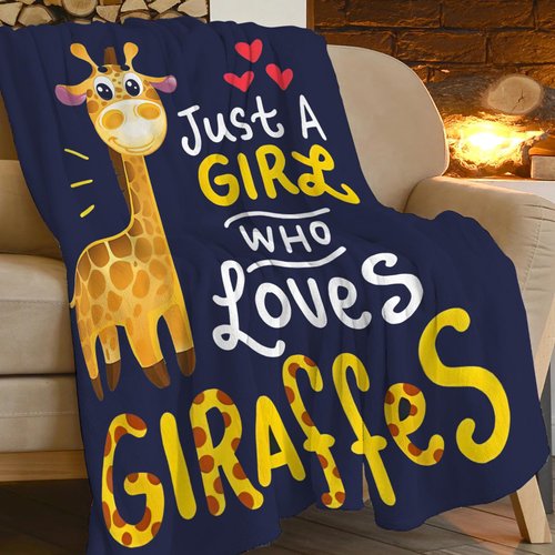 Gifaffe Blanket Super Cozy Soft Gifaffe Throw Blanket Warm Plush Fluffy Juts a Girl Who Loves Gifaffe Stuff Fleece Flannel Gifts Blankets for Women Girls Boys Adults 50"X40"