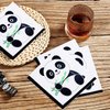 80 Pcs Black White Panda Birthday Party Supplies, Disposable Tableware Set with Panda Dinner Plates Dessert Plate Napkin and fork for Kids Baby Shower Birthday Decorations, Serves 20 Guests