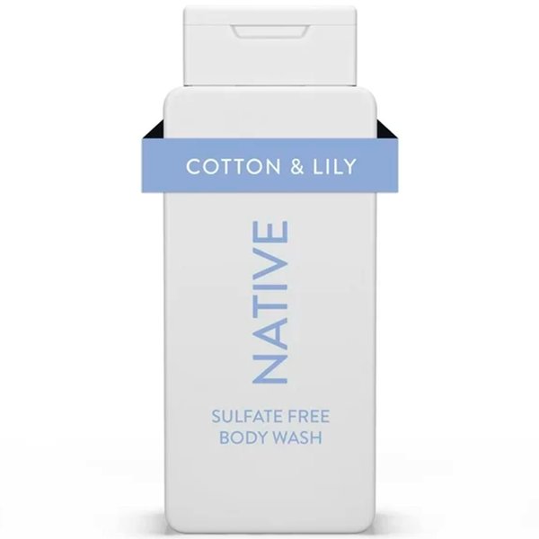 Native Body Wash- Cotton & Lily - Liquid Soap - Clean, Naturally Sourced Ingredients - 18 Fl Oz - 532 Ml - Pack Of 01