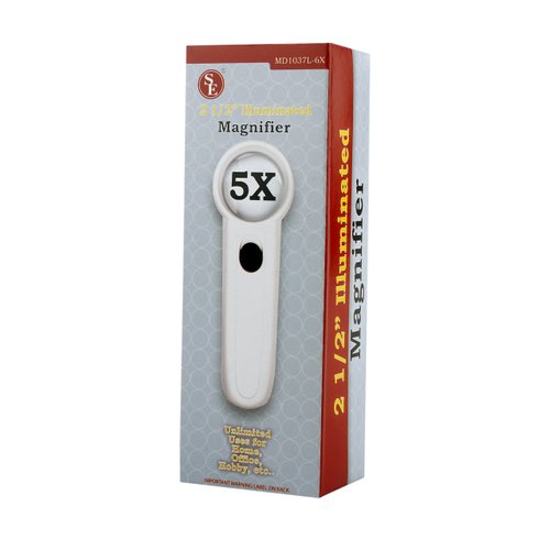 SE 2-1/2" Illuminated Magnifier with 5x Magnification - MD1037L-6X