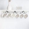 Cabinet Hook Mug Holder - Hanging Coffee Cup Rack for Kitchen, Under Cabinets Metal Hangers Organizer Shelf Storage Utensil （Black）