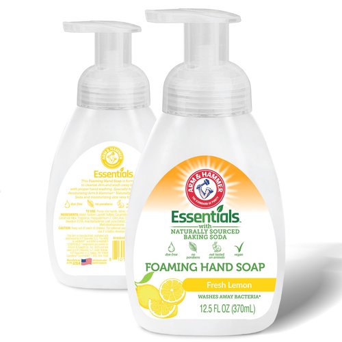 Arm & Hammer Foaming Hand Soap for Skin Cleaning - Antibacterial Hand Soap with Fresh Lemon Scent - Hand Soap Pump with Aloe Vera & Different Ingredients 12.5 Fl Oz (370mL)
