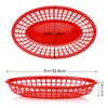 GothaBach 24 Pack Fast Food Baskets, Plastic Fast Food Restaurant Baskets, Bread Fry Baskets Serving Tray for Hot Dogs, Chicken, Burgers, Sandwiches, Fries(Red)
