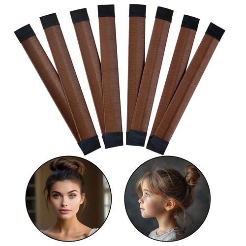 4 Pack Easy Hair Bun Maker for Long Hair, Ballet Bun for Kids and Women Brown