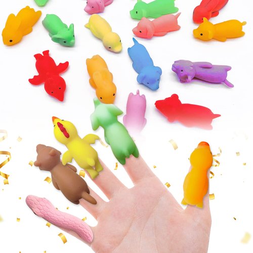 Dshengoo 36pcs Finger Slingshot Catapult Animal Toys,Flick Stretchable Rubber Animals,Flying Stretchy Animals as Slingshot Chicken for Festivals,Party Favors,Flying Games,Thanksgiving,Christmas