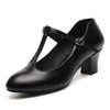 Womens Black T-Strap Character Shoes Latin Salsa Ballroom Dance Heels Wedding Shoes Dress Pump (9 / Black)