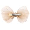 5.5-Inch Organza Double Hair Bows Alligator Clips Hair Accessories for Girls Toddler Kids Children Teens -Champagne Gold